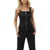 Joseph Ribkoff Zip Strappy Top In Black In Black