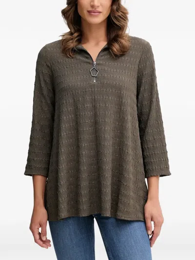 Joseph Ribkoff Zip Textured Top In Multi