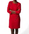 Joseph Ribkoff Straight Dress With Zipper Details In Lipstick Red In Multi