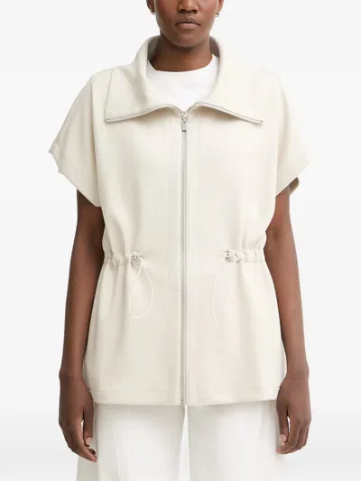 Joseph Ribkoff Zip-up Drawstring Sweatshirt In White