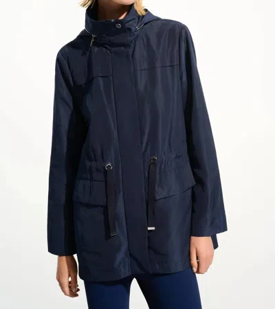 Joseph Ribkoff Zip-up Hooded Anorak Jacket In Indigo In Blue