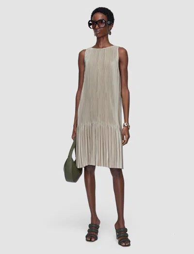 Joseph Rida Pleated Satin Dress In Neutral