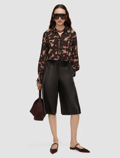 Joseph Rieu Tortoiseshell Crepe Blouse In Brown