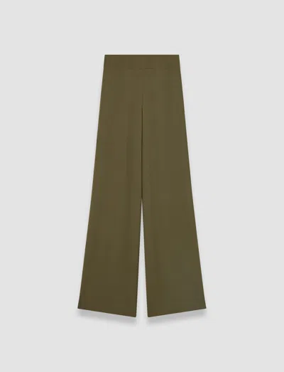 Joseph Rihani Crepe De Soie Silk Trousers In Green