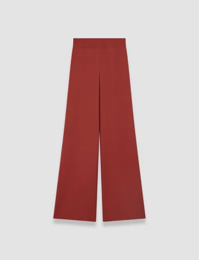 Joseph Rihani Crepe De Soie Silk Trousers In Burgundy