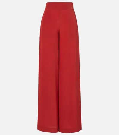 Joseph Rihani Silk Wide-leg Pants In Red