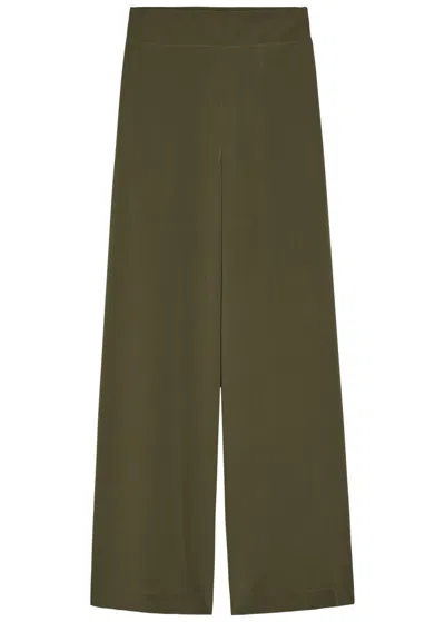 Joseph Rihani Wide-leg Silk Trousers In Green