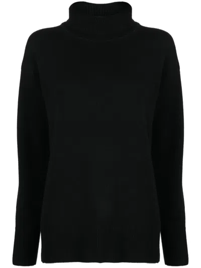 Joseph Roll-neck Merino Wool Jumper In Black