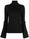 Joseph High-neck Long-sleeve Top In Black