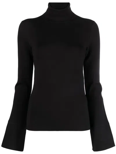 Joseph High-neck Long-sleeve Top In Black