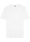 Joseph Round Neck Cotton And Silk-blend T-shirt In White