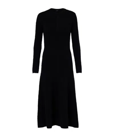 Joseph Round Neck Long Sleeve Dress In Black
