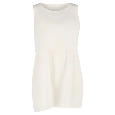 Joseph Round Neck Long Tank Top In White Viscose