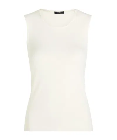 Joseph Round Neck Slim Fit Vest In White