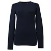 Joseph Round Neck Stretch Top In Navy Blue Wool In Blue