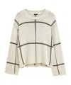 Joseph Grid Cotton Silk Crew Neck Jumper In White