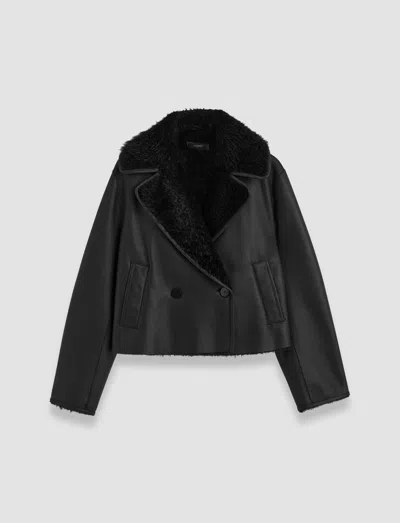 Joseph Rousse Textured Shearling Coat In Black