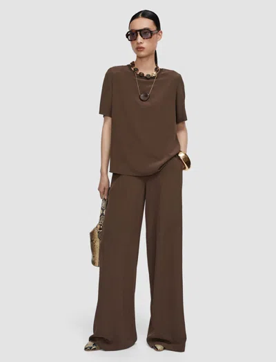Joseph Rubin Crepe De Soie Silk Blouse In Brown