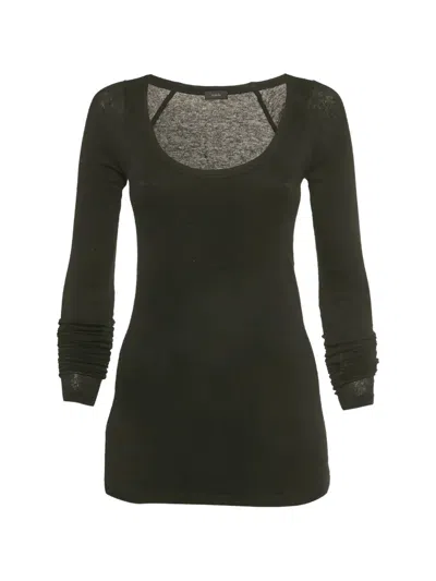 Pre-owned Joseph Ruched-sleeve Top In Black