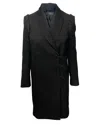 Joseph Ruffled Coat In Black Wool In Black