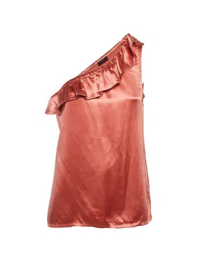 Pre-owned Joseph Ruffle-trim One-shoulder Top In Pink