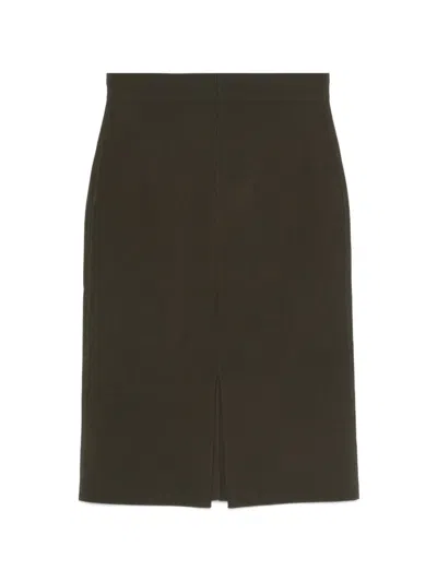 Joseph Safir Back-zip Midi Skirt In Green