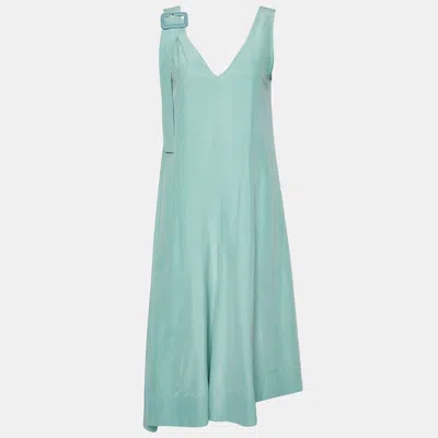 Pre-owned Joseph Sage Green Fuji Silk Max Sleeveless Dress S
