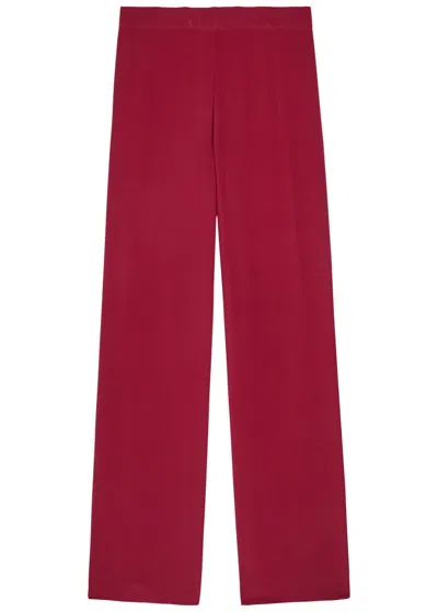 Joseph Sahel Straight-leg Silk Trousers In Pink