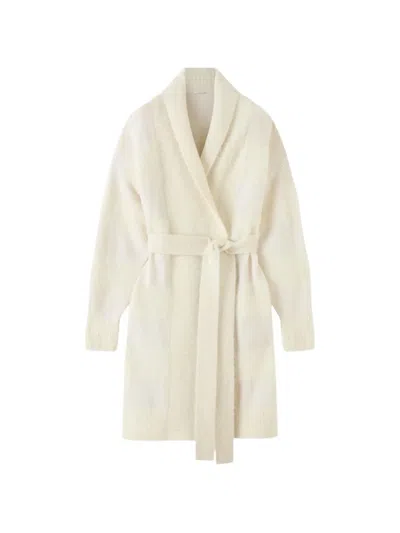 Joseph Sammy Belted Shawl-collar Coat In White