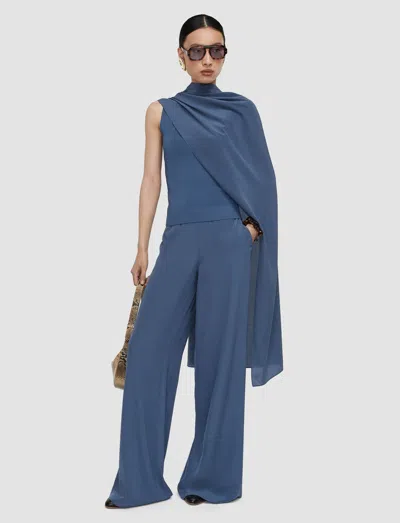 Joseph Sarry Crepe De Soie Silk Scarf In Blue