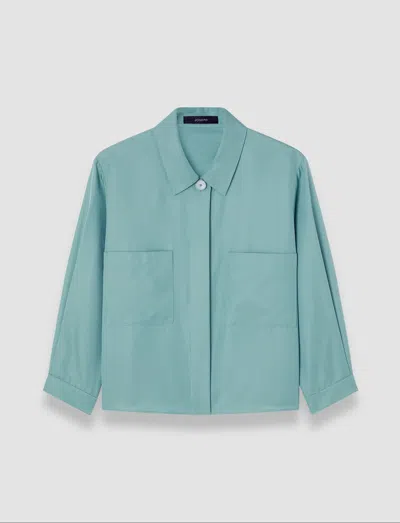 Joseph Satie Soft Cotton Silk Shirt In Blue