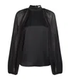 Joseph Satin Cave Blouse In Black