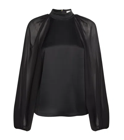 Joseph Satin Cave Blouse In Black