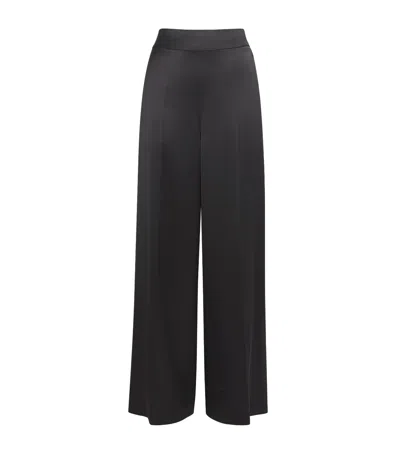 Joseph Satin Dijon Tailored Trousers In Black