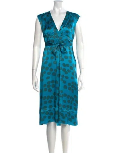 Pre-owned Joseph Satin Midi Length Dress In Blue
