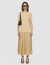Joseph Satiny Rib-knit Top In Beige