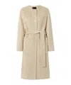 Joseph Scheffer Belted Striped Coat In Neutral