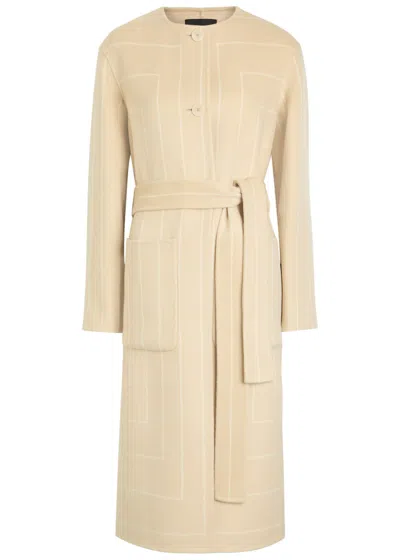 Joseph Scheffer Striped Wool And Silk-blend Coat In White