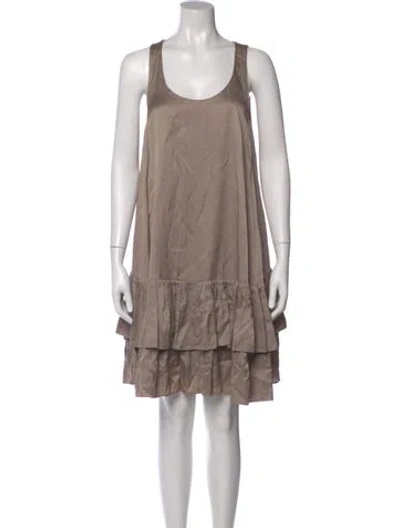 Pre-owned Joseph Scoop Neck Knee-length Dress In Neutral