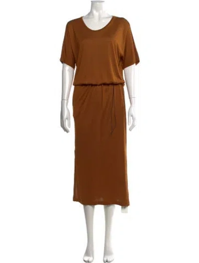 Pre-owned Joseph Scoop Neck Long Dress In Brown