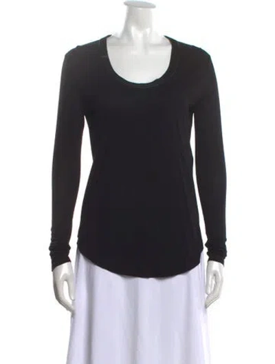 Pre-owned Joseph Scoop Neck Long Sleeve Top In Black