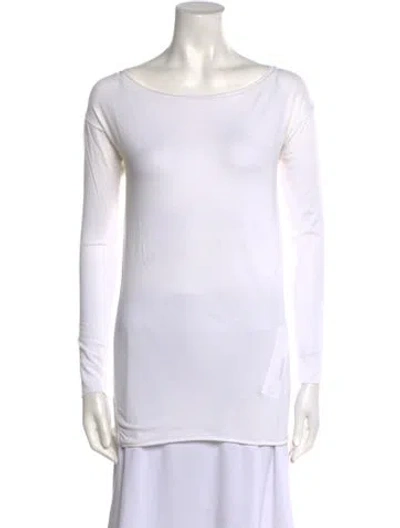 Pre-owned Joseph Scoop Neck Long Sleeve Tunic In White