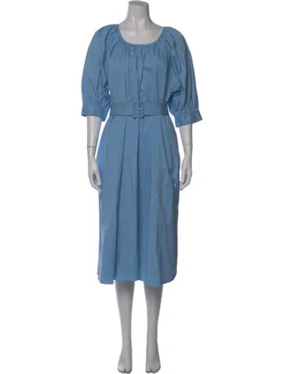 Pre-owned Joseph Scoop Neck Midi Length Dress In Blue