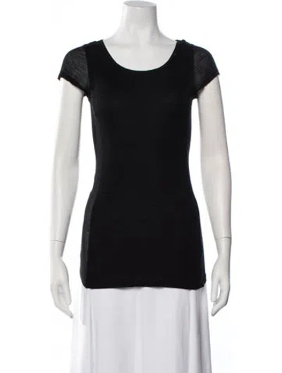 Pre-owned Joseph Scoop Neck Short Sleeve T-shirt In Black