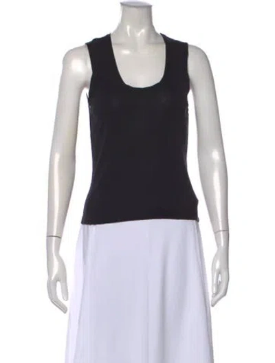 Pre-owned Joseph Scoop Neck Sleeveless Top In Black