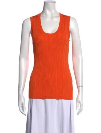 Pre-owned Joseph Scoop Neck Sleeveless Top In Orange