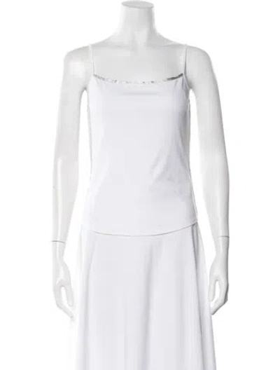 Pre-owned Joseph Scoop Neck Sleeveless Top In White
