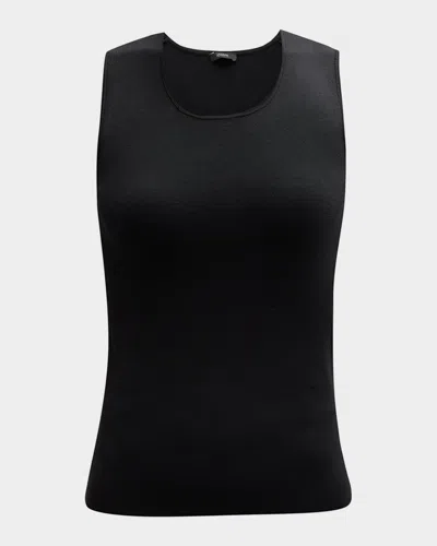 Joseph Scoop-neck Stretch Silk Tank In Black