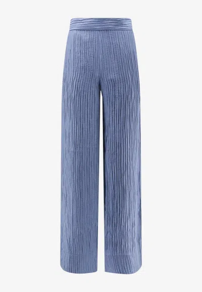 Joseph Selene Fluid Crinkle Trousers In A Tencel Blend In Blue