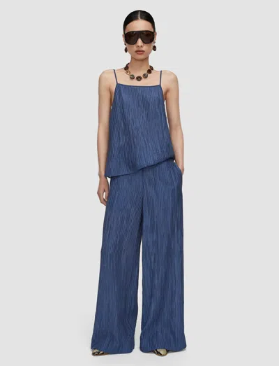 Joseph Selene Fluid Crinkle Trousers In Blue